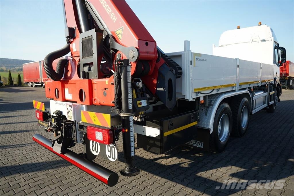 Iveco X- WAY 480 / 6x4 / SKRZYNIOWY - 6,1 m / + HDS PALF شاحنات مسطحة/مفصلية الجوانب