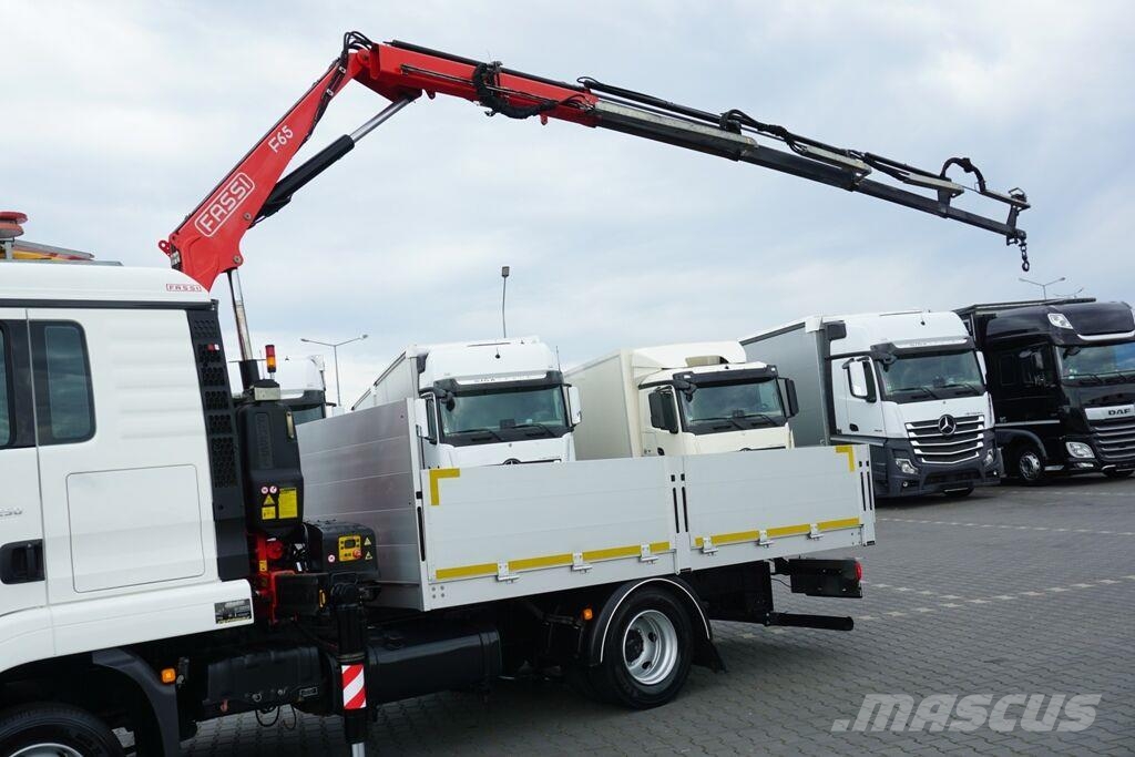 MAN TGL / 12.250 / SKRZYNIOWY + HDS / FASSI F 65 / PIL Camiones de cama baja