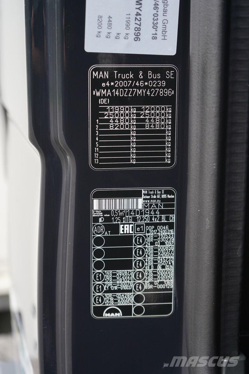 MAN TGL / 12.250 / ACC / EURO 6 / KONTENER + WINDA /  Kofferaufbau