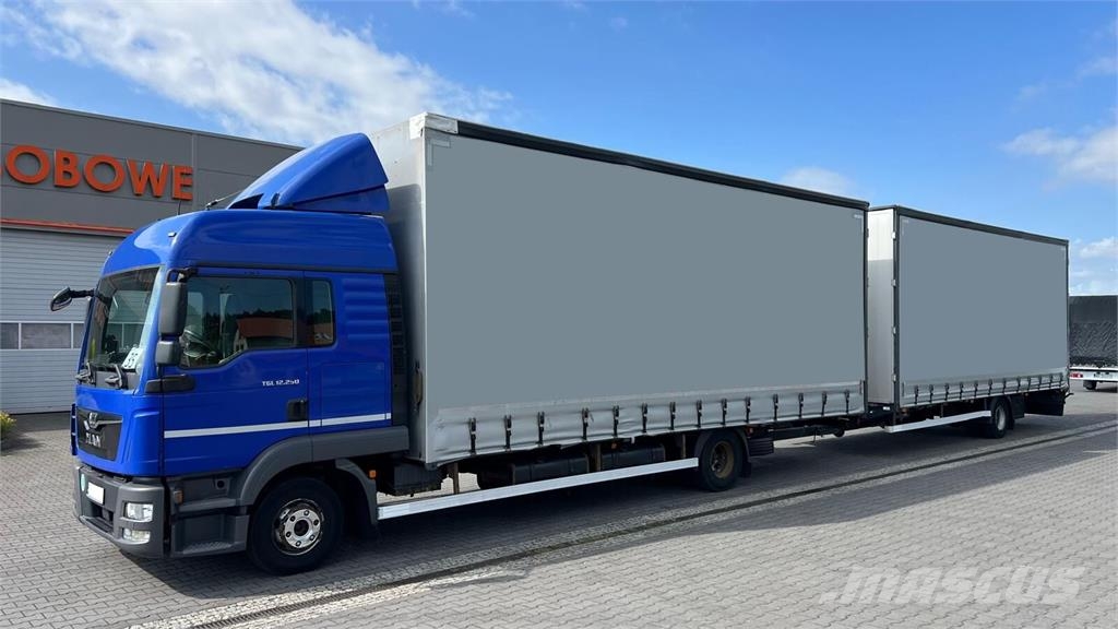 MAN TGL 12.250 EURO 6 CURTAIN TILT TANDEM TARPAULIN Camión con caja abierta