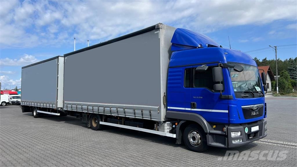 MAN TGL 12.250 EURO 6 CURTAIN TILT TANDEM TARPAULIN Camión con caja abierta