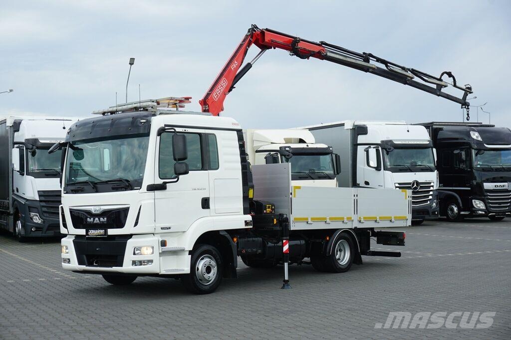 MAN TGL / 12.250 / SKRZYNIOWY + HDS / FASSI F 65 / PIL Camiones de cama baja