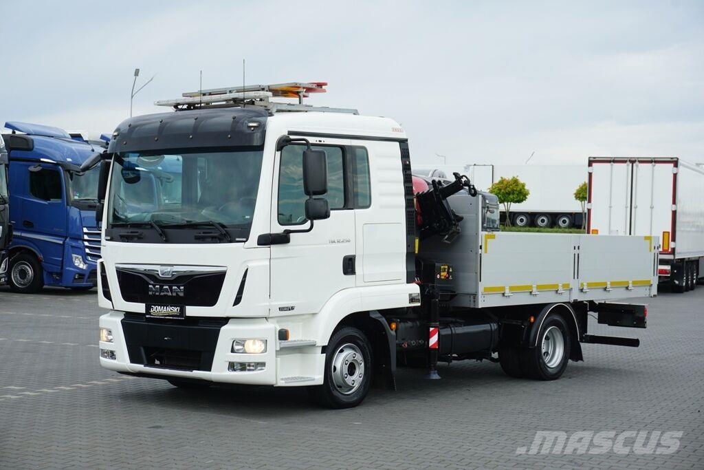 MAN TGL / 12.250 / SKRZYNIOWY + HDS / FASSI F 65 / PIL Camiones de cama baja
