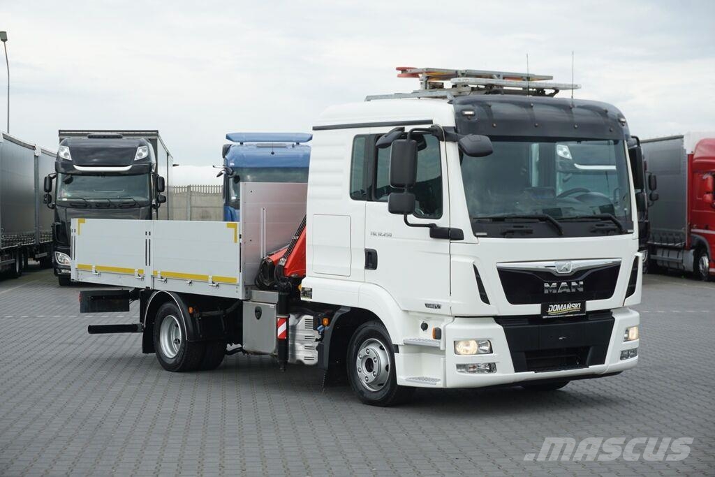 MAN TGL / 12.250 / SKRZYNIOWY + HDS / FASSI F 65 / PIL Camiones de cama baja