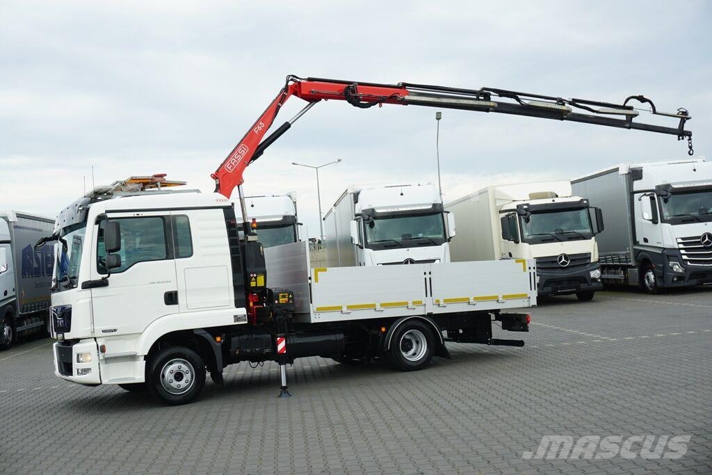 MAN TGL / 12.250 / SKRZYNIOWY + HDS / FASSI F 65 / PIL Camiones de cama baja