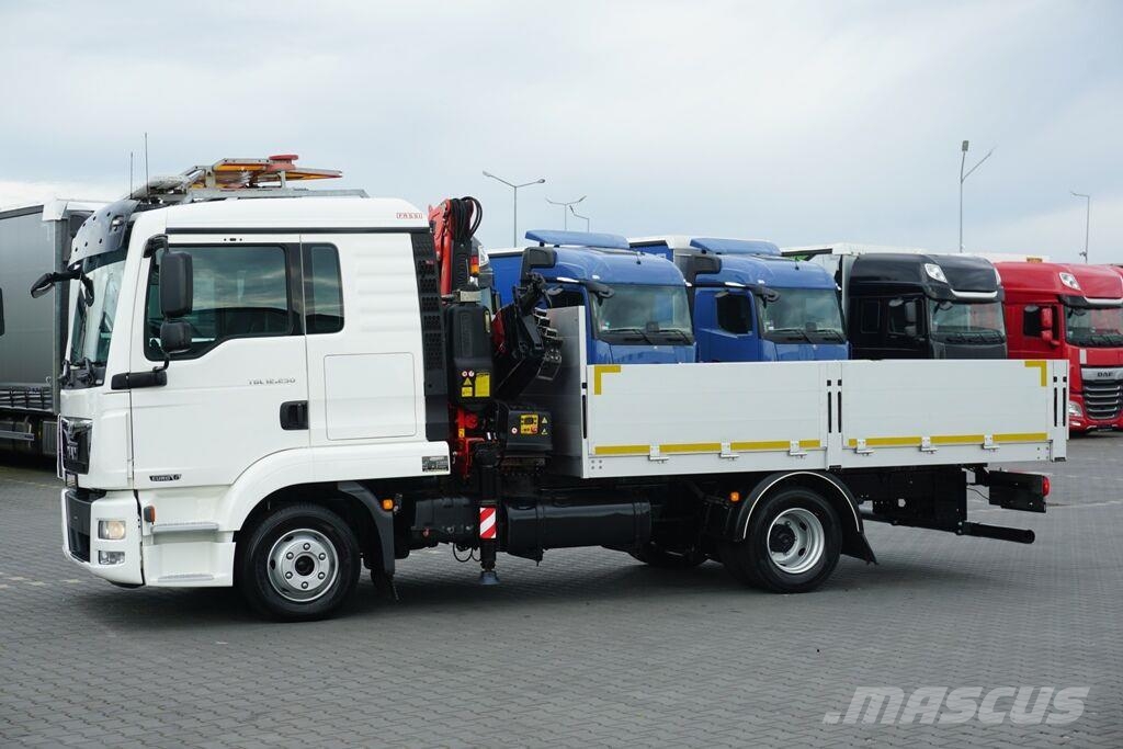 MAN TGL / 12.250 / SKRZYNIOWY + HDS / FASSI F 65 / PIL Camiones de cama baja