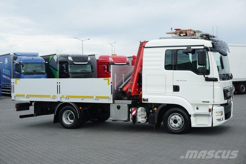 MAN TGL / 12.250 / SKRZYNIOWY + HDS / FASSI F 65 / PIL Camiones de cama baja