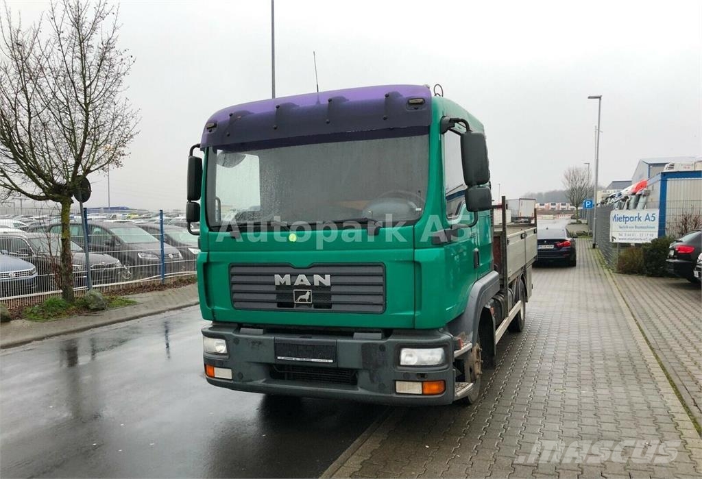 MAN TGL 8.180 Flatbed + Crane Hiab 055 플랫베드/드롭사이드 트럭