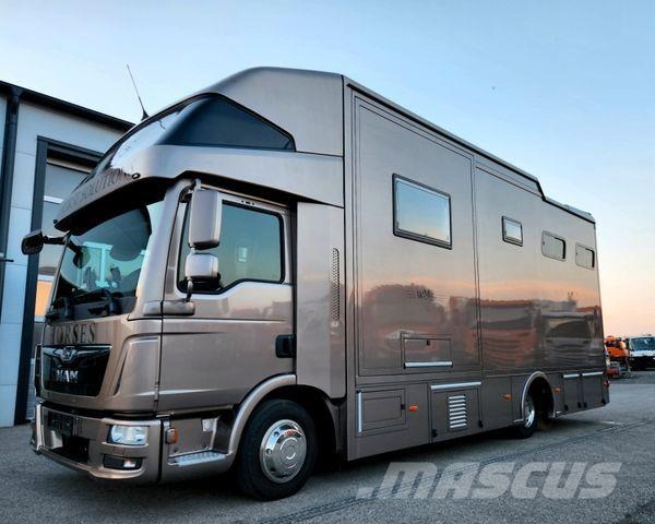 MAN TGL WMS Pferdetransporter Wohnmobil 3 Pferde Camiones para transporte de animales