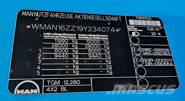 MAN TGM 12.280 4x2 Pritsche Camiones de cama baja