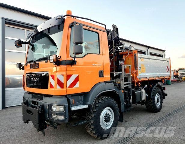 MAN TGM 13.290 4x4 HIAB 088 E-3 Kran Funk Single Самосвал