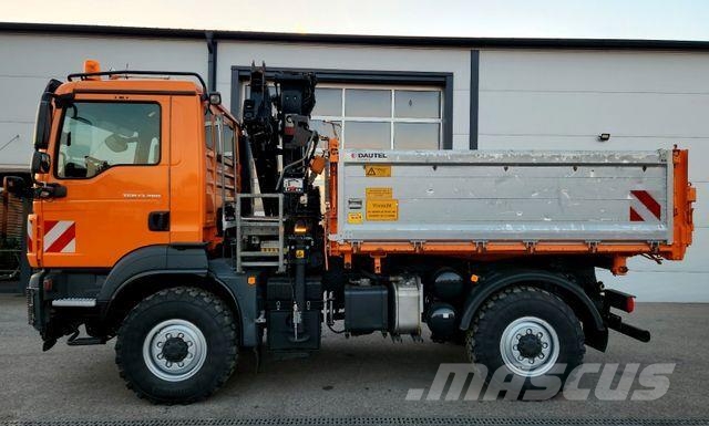 MAN TGM 13.290 4x4 HIAB 088 E-3 Kran Funk Single Самосвал