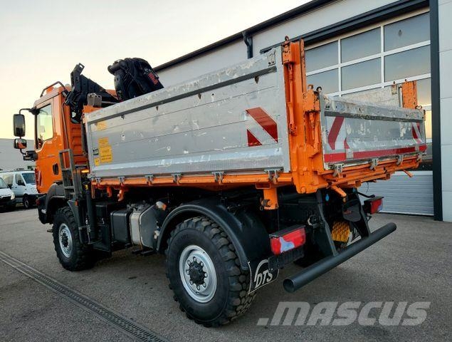 MAN TGM 13.290 4x4 HIAB 088 E-3 Kran Funk Single Самосвал
