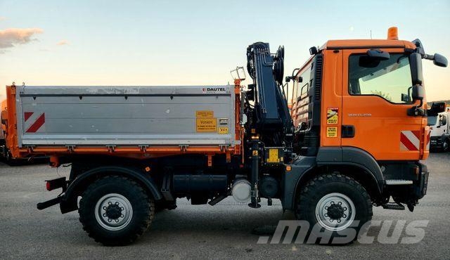 MAN TGM 13.290 4x4 HIAB 088 E-3 Kran Funk Single Самосвал