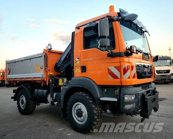 MAN TGM 13.290 4x4 HIAB 088 E-3 Kran Funk Single Самосвал