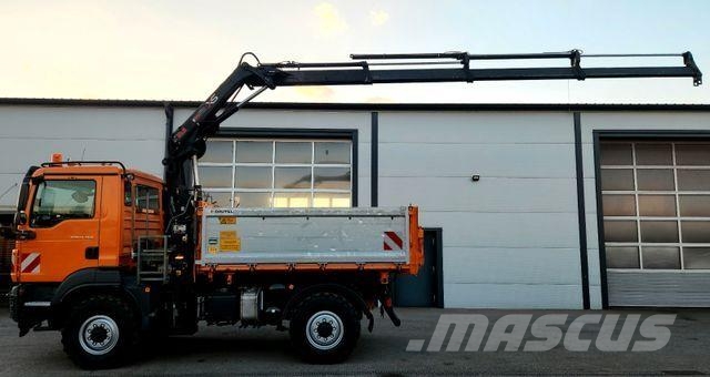 MAN TGM 13.290 4x4 HIAB 088 E-3 Kran Funk Single Самосвал