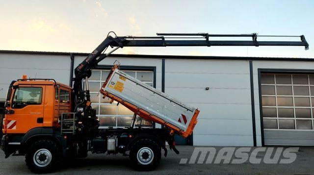 MAN TGM 13.290 4x4 HIAB 088 E-3 Kran Funk Single Самосвал