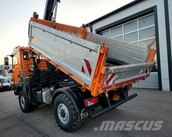 MAN TGM 13.290 4x4 HIAB 088 E-3 Kran Funk Single Самосвал