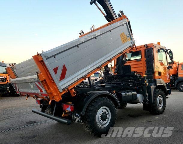 MAN TGM 13.290 4x4 HIAB 088 E-3 Kran Funk Single Самосвал