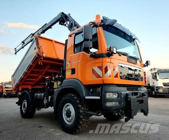 MAN TGM 13.290 4x4 HIAB 088 E-3 Kran Funk Single Самосвал