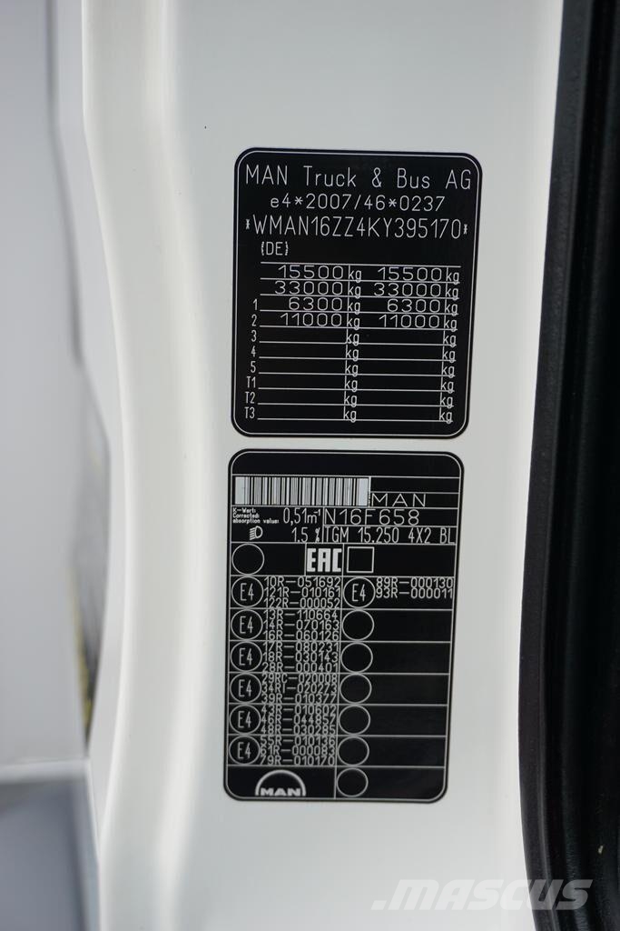 MAN TGM / 15.250 / EURO 6 / CHŁODNIA + WINDA / ŁAD. 6 Isotermos y frigoríficos