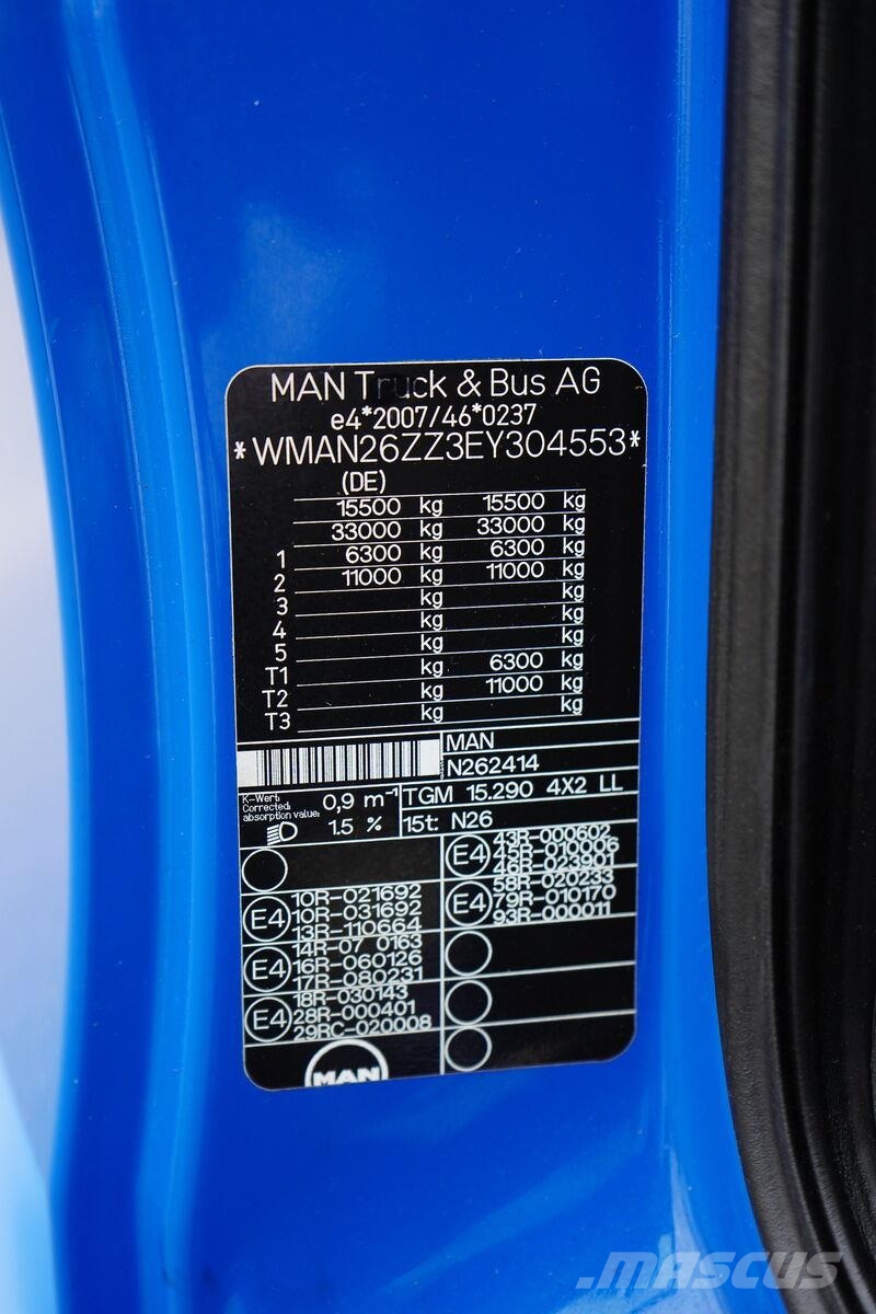 MAN / TGM / 15.290 / EURO 5 / BDF / 7,15 M , 7,45 M Šasije I ovjese