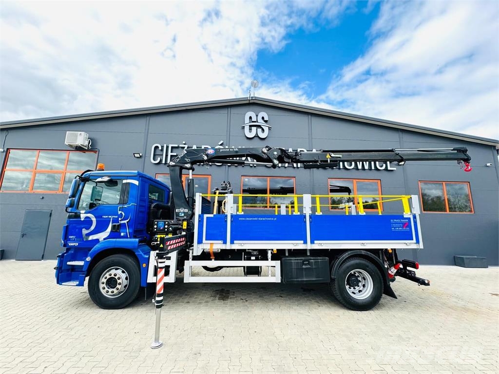 MAN TGM 18.250 skrzyniowy z HDS / żuraw z pilotem oraz Camiones plataforma