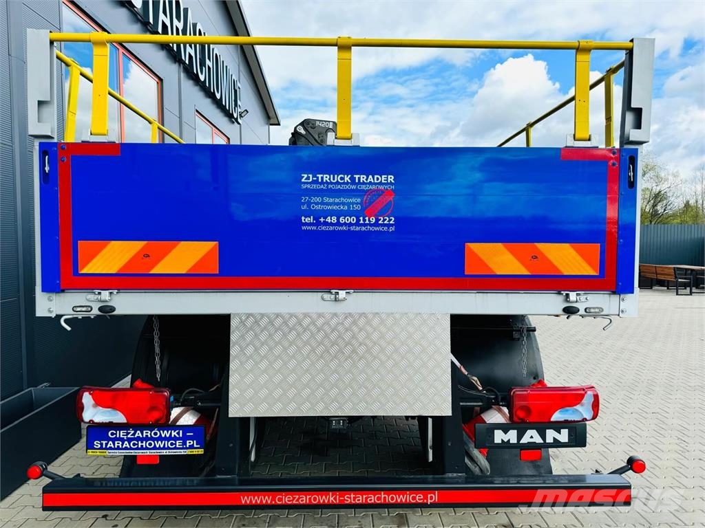 MAN TGM 18.250 skrzyniowy z HDS / żuraw z pilotem oraz Camiones plataforma