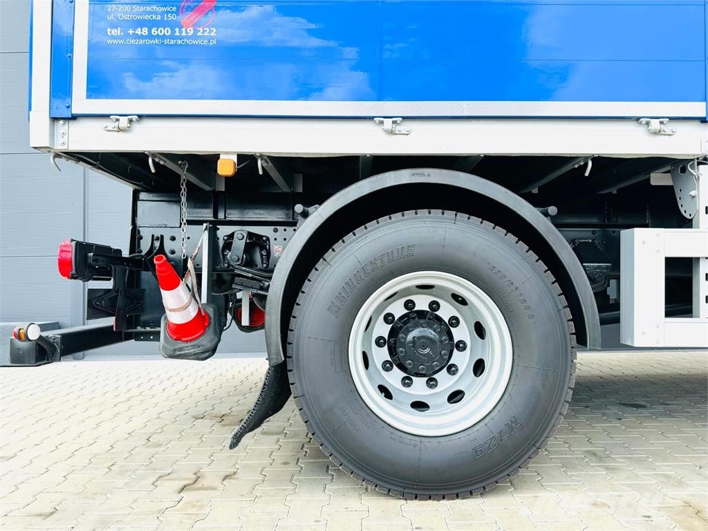 MAN TGM 18.250 skrzyniowy z HDS / żuraw z pilotem oraz Camiones plataforma