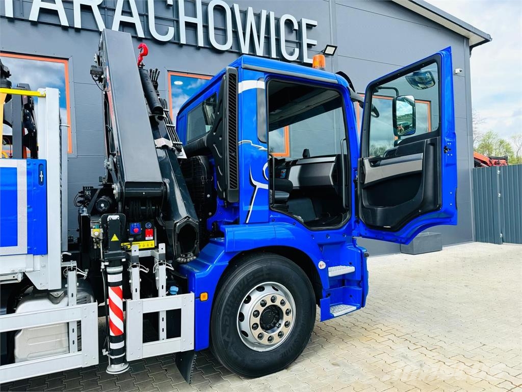 MAN TGM 18.250 skrzyniowy z HDS / żuraw z pilotem oraz Camiones plataforma