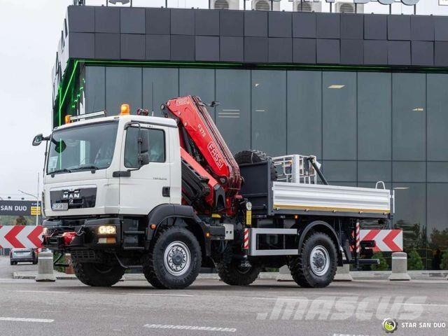 MAN TGM 18.250 4x4 FASSI 275 2.25 Crane Kran Baske Flatbed kamyonlar