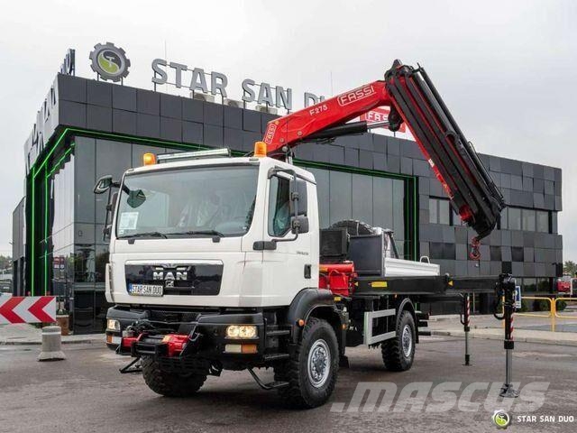 MAN TGM 18.250 4x4 FASSI 275 2.25 Crane Kran Baske Flatbed kamyonlar