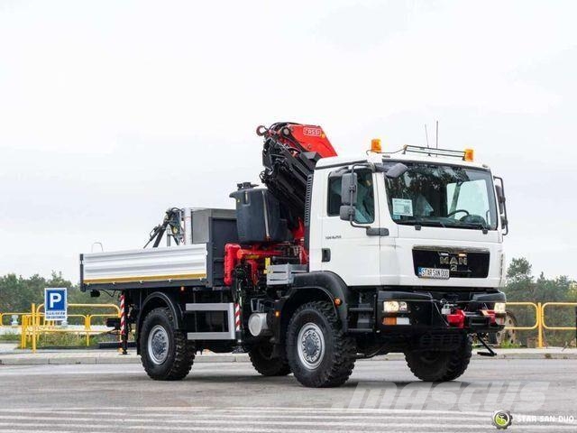 MAN TGM 18.250 4x4 FASSI 275 2.25 Crane Kran Baske Flatbed kamyonlar