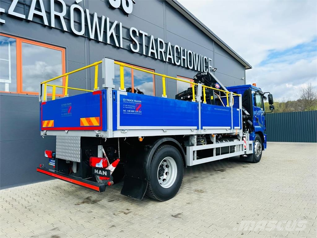 MAN TGM 18.250 skrzyniowy z HDS / żuraw z pilotem oraz Camiones plataforma