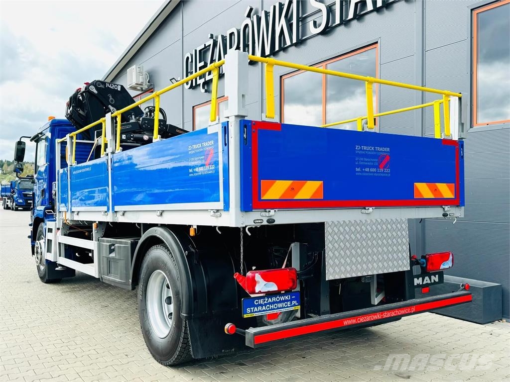 MAN TGM 18.250 skrzyniowy z HDS / żuraw z pilotem oraz Camiones plataforma