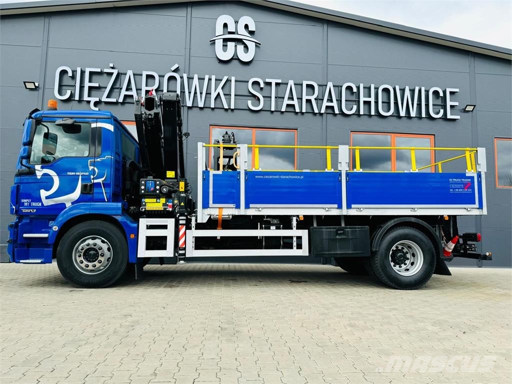 MAN TGM 18.250 skrzyniowy z HDS / żuraw z pilotem oraz Camiones plataforma