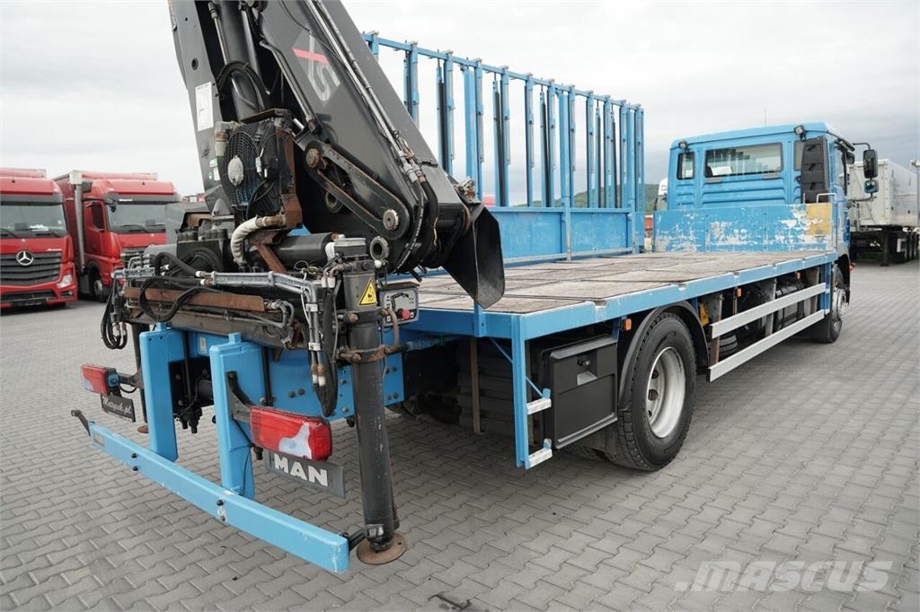 MAN TGM 18.290 / 4X2 / DO PRZEWOZU SZKŁA / HDS HIAB 12 Semirremolques de transporte de vidrio