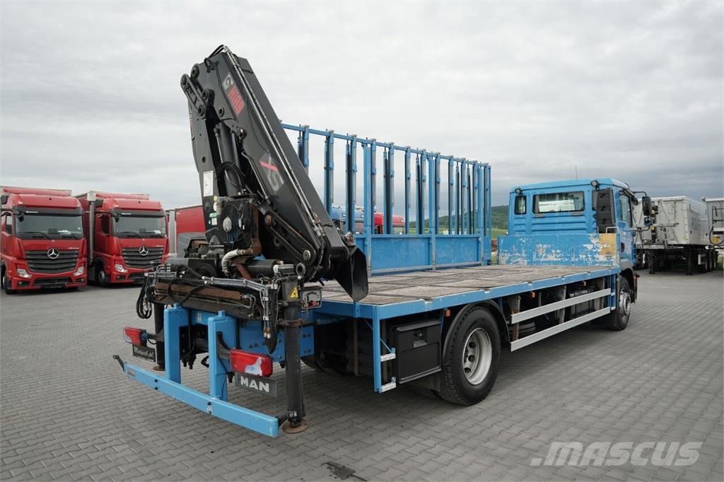 MAN TGM 18.290 / 4X2 / DO PRZEWOZU SZKŁA / HDS HIAB 12 Semirremolques de transporte de vidrio