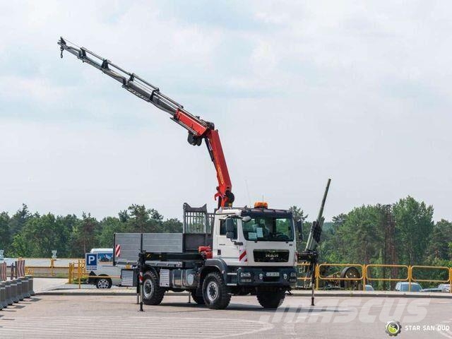 MAN TGM 18.340 4x4 PALFINGER PK 18002 CRANE WINCH Camiones de cama baja