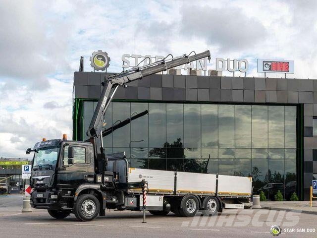 MAN TGM 26.290 6x2 HIAB 166 B-3 HIDUO Crane Platós / Ponyvás teherautók