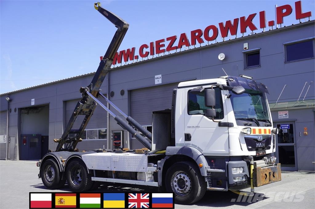 MAN TGM 26.340 6x2 E6 / Hydrolift hooklift Камиони с кран с кука
