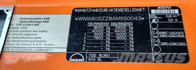 MAN TGS 18.360 4x4 BL Euro5 Winterdienst Meiller Treileri ar āķi