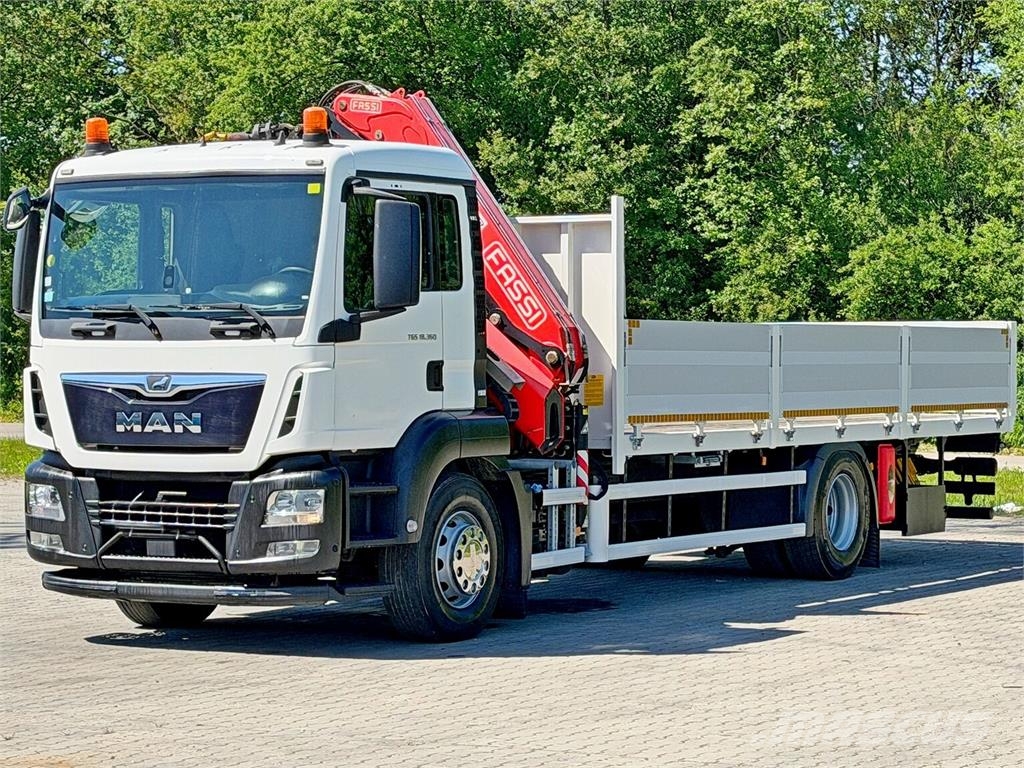 MAN TGS 18.360 * FASSI F135A.2.22 + FUNK *TOPZUSTAND Flatbed kamyonlar