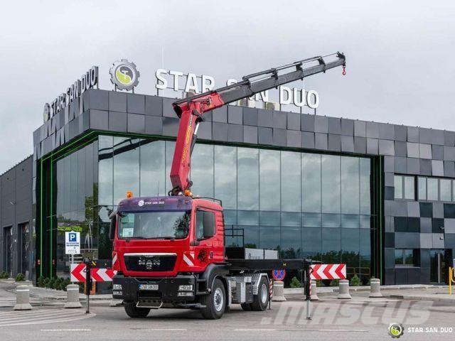 MAN TGS 18.440 4x4H PALFINGER PK 23002 Crane Tracto شاحنات مسطحة/مفصلية الجوانب