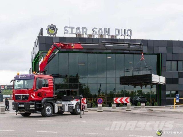 MAN TGS 18.440 4x4H PALFINGER PK 23002 Crane Tracto شاحنات مسطحة/مفصلية الجوانب
