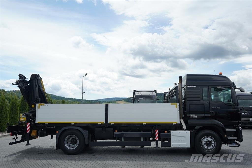 MAN TGS 18.460 / 4X2 / BURTOWA / HDS PALFINGER PK 2300 شاحنات مسطحة/مفصلية الجوانب