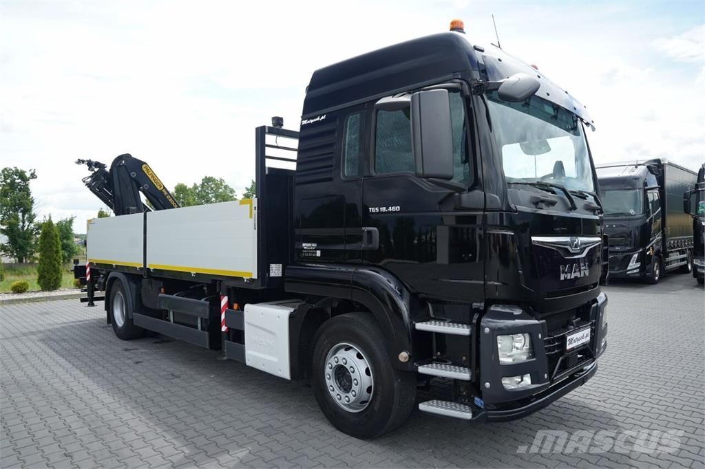 MAN TGS 18.460 / 4X2 / BURTOWA / HDS PALFINGER PK 2300 شاحنات مسطحة/مفصلية الجوانب
