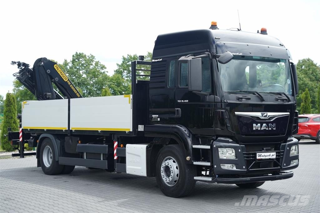 MAN TGS 18.460 / 4X2 / BURTOWA / HDS PALFINGER PK 2300 شاحنات مسطحة/مفصلية الجوانب
