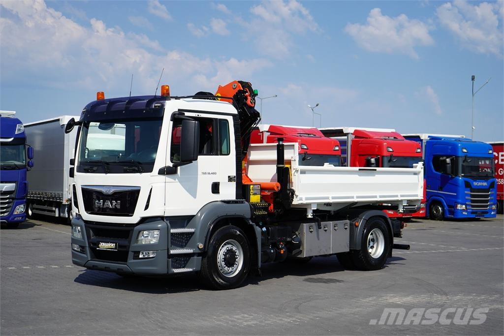 MAN TGS / 18.480 / E 6 / 4 X 4 / WYWROTKA + HDS / PALF Bañeras basculantes usadas
