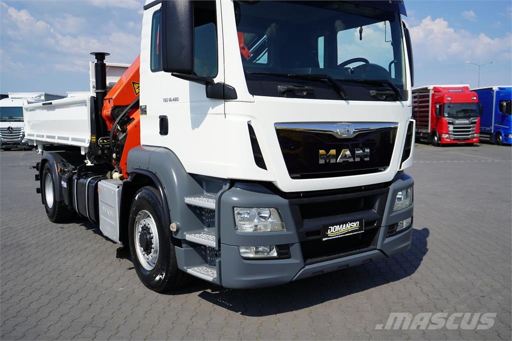 MAN TGS / 18.480 / E 6 / 4 X 4 / WYWROTKA + HDS / PALF Bañeras basculantes usadas